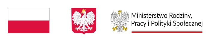 Logo Flaga Polski, Godło Polski, Logo Ministerstwo Rodziny, Pracy i Polityki Społecznej